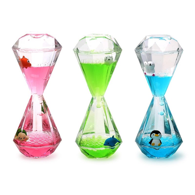 XINBAOHONG Liquid Motion Bubbler for Kids and Adults Hourglass Liquid Bubbler Timer for Sensory Play Fidget Toy Stress Management Desk DecorBlue 1 Blue1 Pink1 Green - Image 2