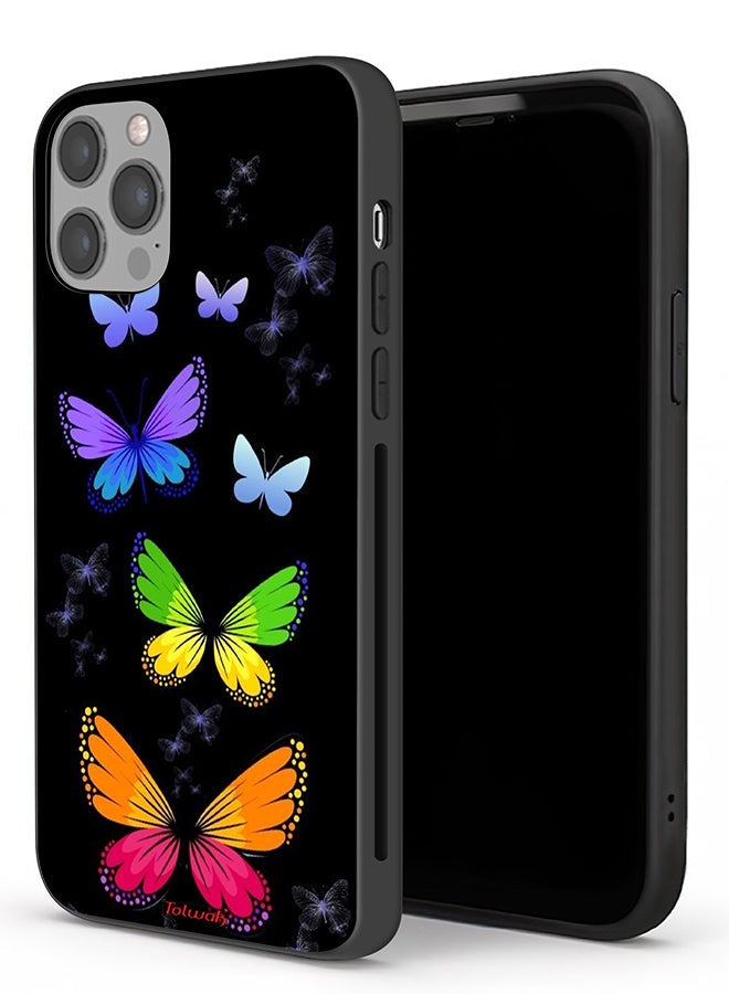 Tolwak Apple iPhone 12 Pro Max Protective Case Colorful Butterflies - Image 1