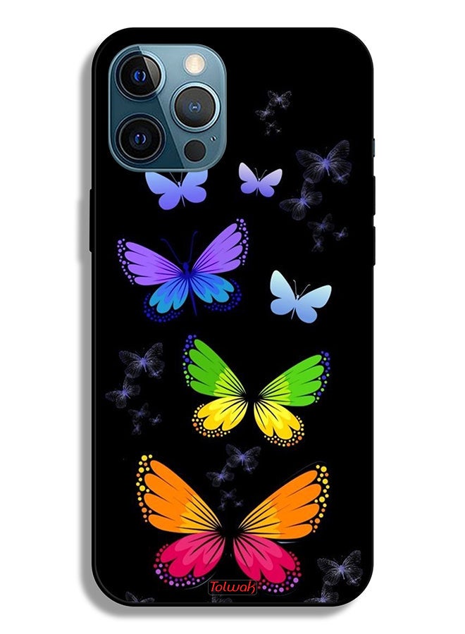 Tolwak Apple iPhone 12 Pro Max Protective Case Colorful Butterflies - Image 2