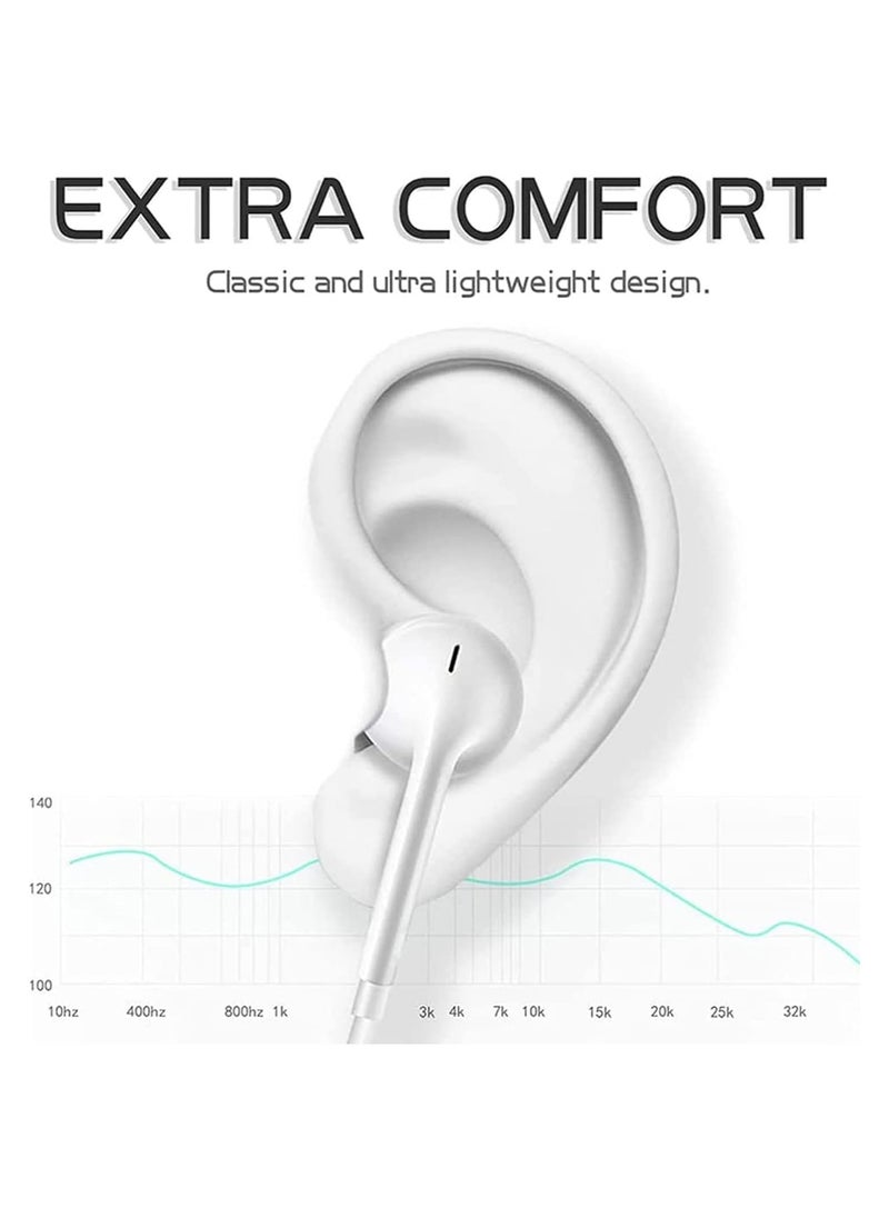 Wired Headphones for iPhones with Lightining Connector for iPhone Earbuds with Mic & Volume Control Compatible with iPhone14/13/12/11/ipad 14/13/12/11/X/8/7, Support All iOS System - White