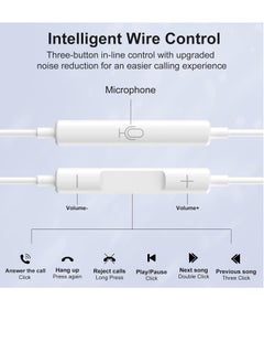 Apple Earbuds Wired/iPhone Headphones Wired【Apple MFi Certified】iPhone Earbuds Wired Earphones Built-in Micro & Volume Control Compatible with iPhone 14/13/12/11/X/8/7, Support All iOS System - White - pzsku/Z5BDE205C2E0C6CE6816CZ/45/_/1727239826/b4610d2d-7560-43fe-99ae-a1b03c447bc2