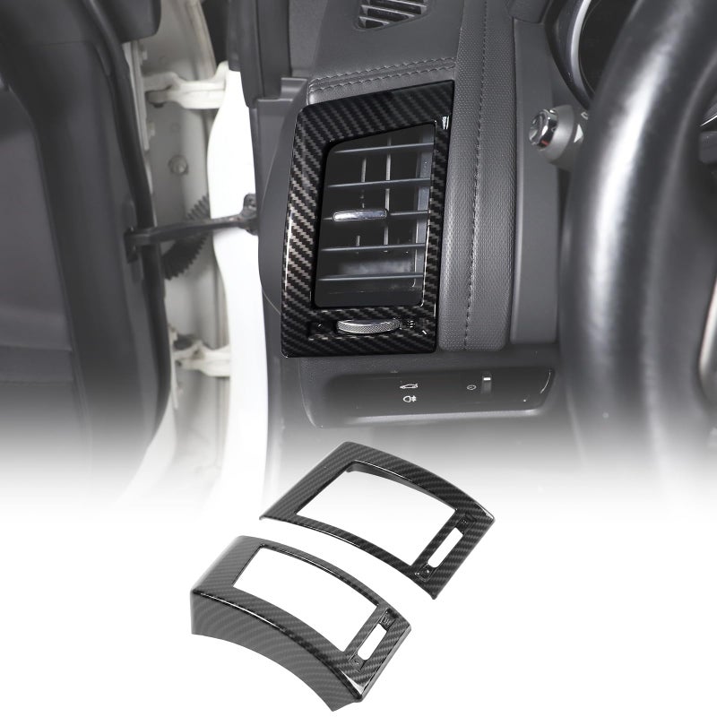 Daeiclru Side Air Conditioning Vent Outlet Trim Frame Cover Fit for Jaguar FType 20132024 ABS Right Left AC Air Vent Cover Interior Accessories Carbon Fiber Pattern - Image 2