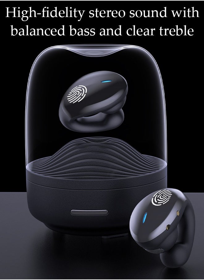 DUNISO Wireless Headphones Bluetooth Ear Clip Earphones Open Ear with Mic Wireless Charging Case LED Power Display and Touch Control for Running Sport Gym  - Image 3
