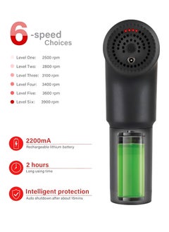 VENDIX Handheld Massage Gun, 6 Speeds Cordless Percussion Massage Device Deep Tissue Massager for Sport Soreness Relief, Gifts for Friend & Family  - Image 4