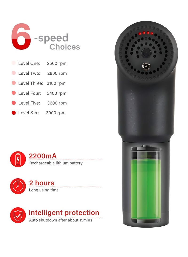 VENDIX Handheld Massage Gun, 6 Speeds Cordless Percussion Massage Device Deep Tissue Massager for Sport Soreness Relief, Gifts for Friend & Family  - Image 4