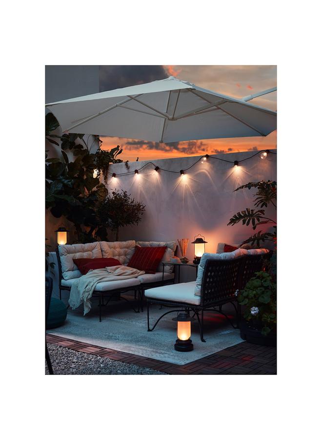 LED lighting chain with 12 lights, black/outdoor