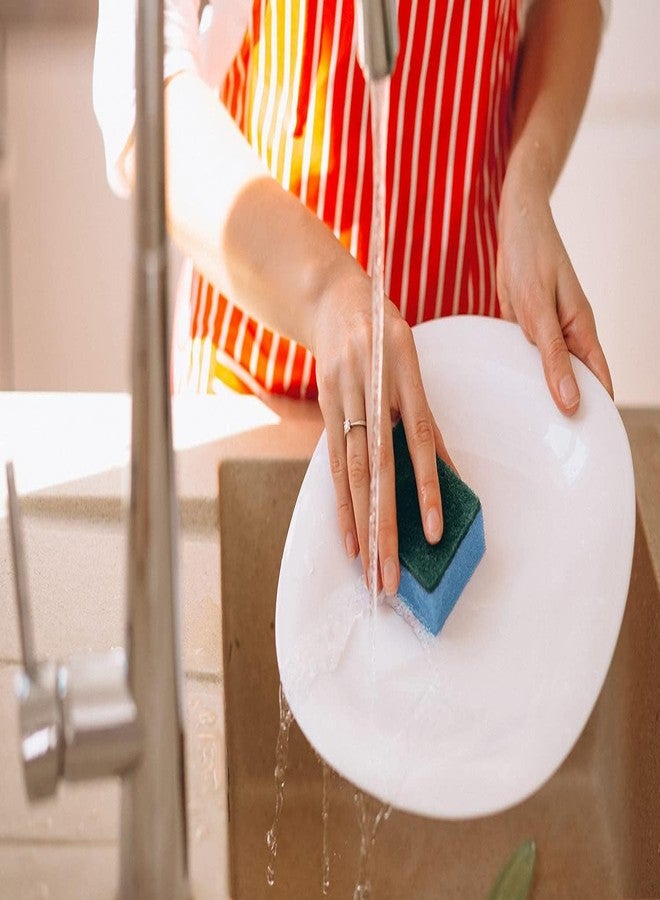 DecorRack 20 Count Non-Scratch Cleaning Scrub Sponges, Dual-Sided Heavy Duty Kitchen Sponges for Dishes, Cleaning Household, Bathroom, Car Wash - Multicolor (Pack of 20) - Image 4