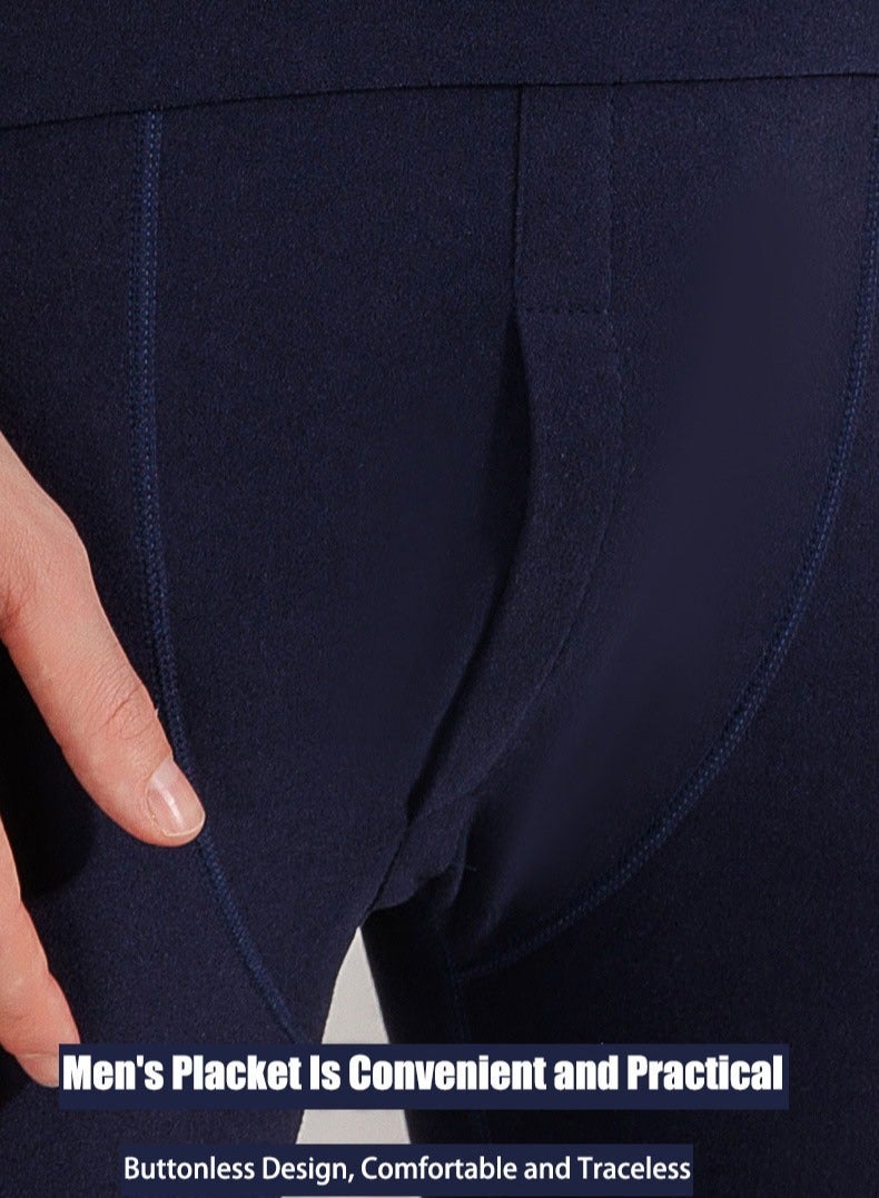 VUCATIN Women and Men Thick Thermal Underwear Set Couples Ultra-Soft Long Johns Set Crew Neck Base Layer Stretch Long Johns Bottoms Leggings for Cold Weather Training Hiking Outdoor Sports (Men's Gray) - Image 4