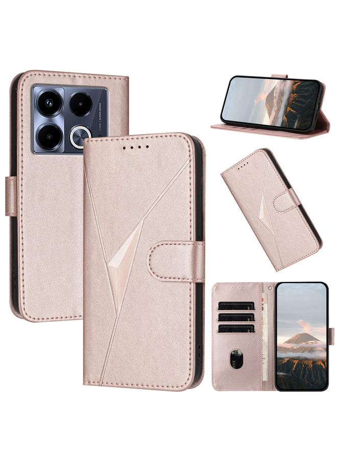 Zaboon Case For Infinix Note 40 4G Triangle Pattern Buckle Clasp Leather Phone Case - Image 1