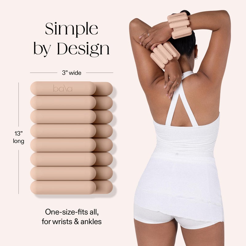 Bala Bangles Wrist & Ankle Weights for Women & Men - 3 lb Adjustable Weighted Bands - Soft Silicone Arm & Leg Weights for Pilates, Yoga, Walking, Barre, Home Workout & Strength Training Exercise - Image 4