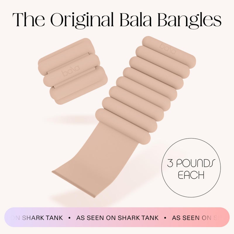 Bala Bangles Wrist & Ankle Weights for Women & Men - 3 lb Adjustable Weighted Bands - Soft Silicone Arm & Leg Weights for Pilates, Yoga, Walking, Barre, Home Workout & Strength Training Exercise - Image 2