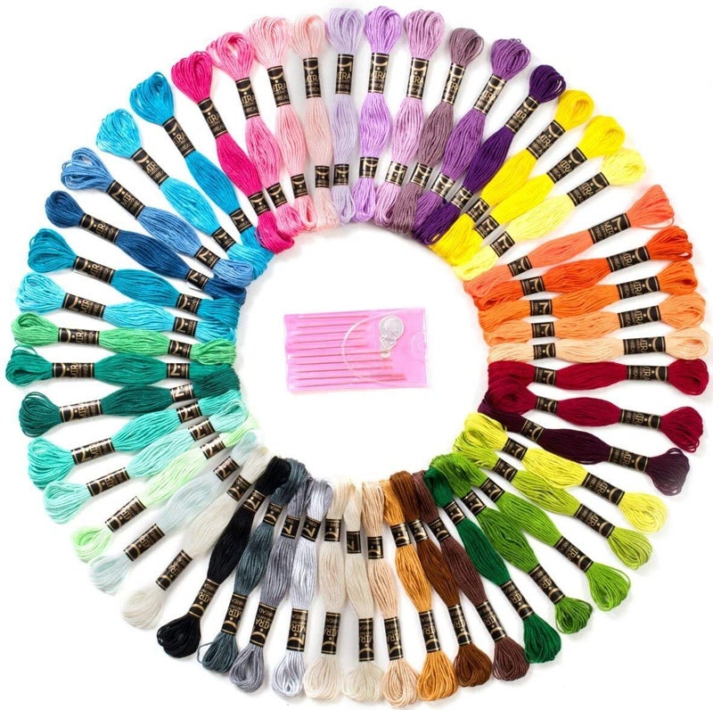 DIY Crafts Pack Of 125 Pcs Yellow Extra Embroidery Floss Rainbow Color Skeins Per Pack Cross Stitch Threads Friendship Bracelets Floss Crafts Floss SkPack Of 125 Pcs Yellow Extra - Image 1