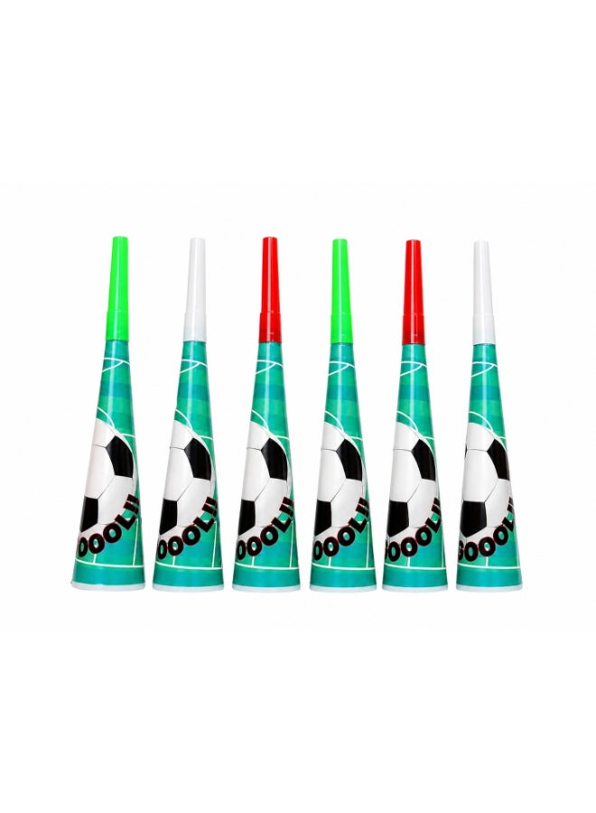 Toyland Football Party Horn 6 Pc Set – Kids Birthday Party Blowouts, Soccer Theme Celebration Noise Maker - Image 1