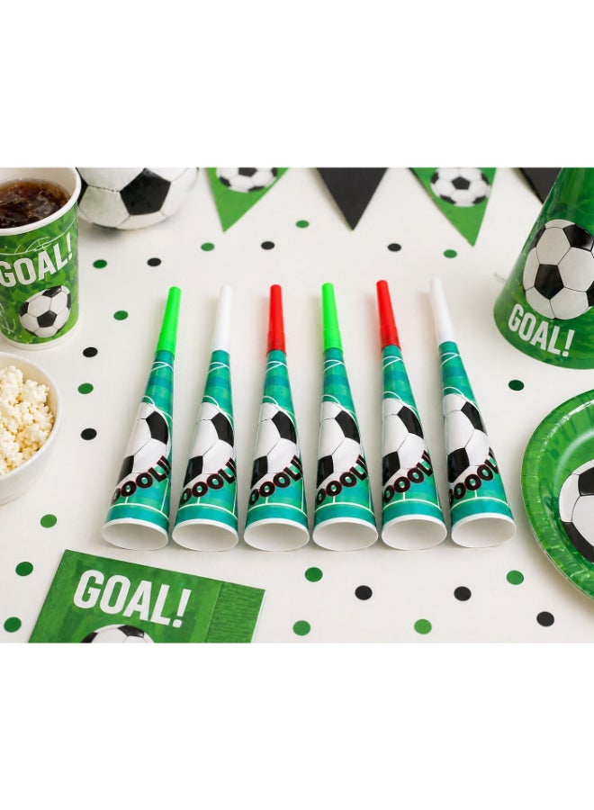 Toyland Football Party Horn 6 Pc Set – Kids Birthday Party Blowouts, Soccer Theme Celebration Noise Maker - Image 2