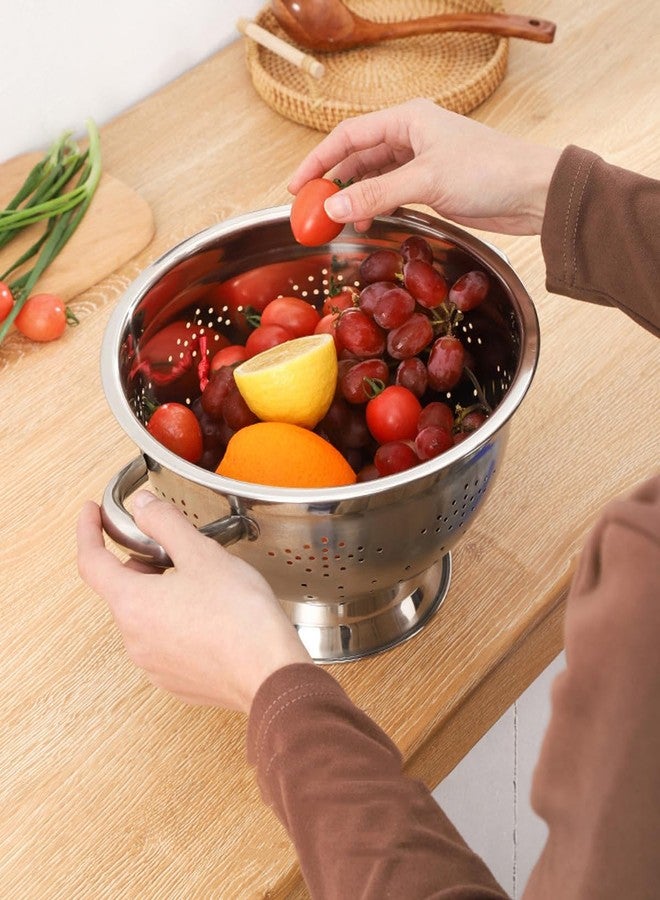 VITASUNHOW Stainless Steel Colander Mesh Metal Strainer Pasta Rice 5-Quart Strainer with Handle Dishwasher Safe (VS-02) - Image 4