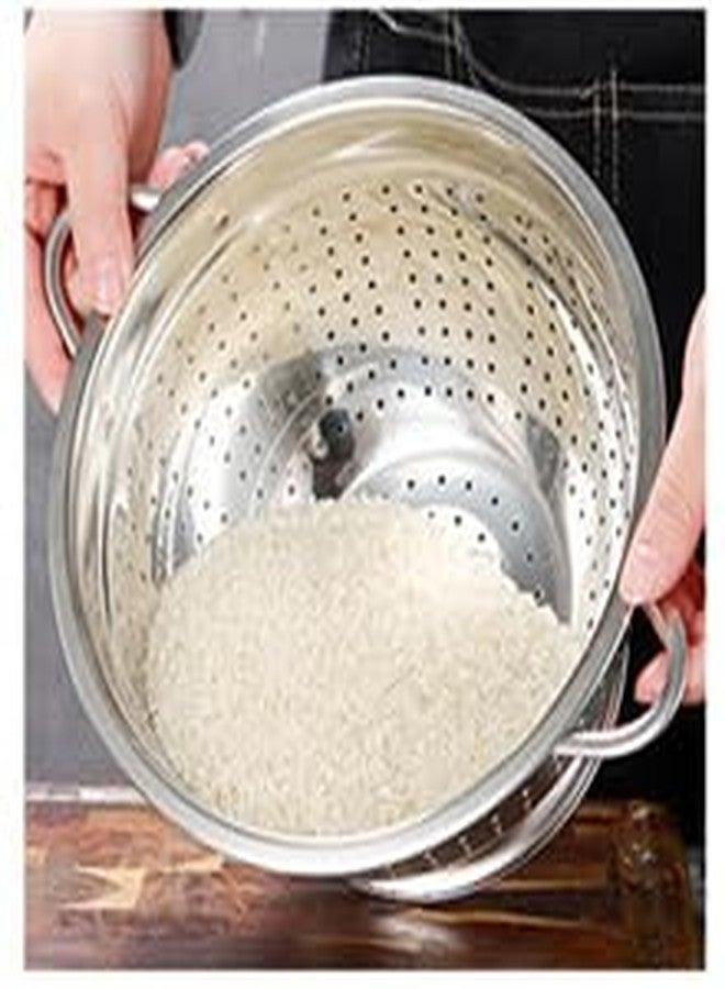 VITASUNHOW Stainless Steel Colander Mesh Metal Strainer Pasta Rice 5-Quart Strainer with Handle Dishwasher Safe (VS-02) - Image 3