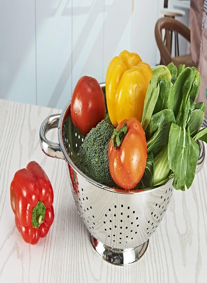 VITASUNHOW Stainless Steel Colander Mesh Metal Strainer Pasta Rice 5-Quart Strainer with Handle Dishwasher Safe (VS-02) - Image 5