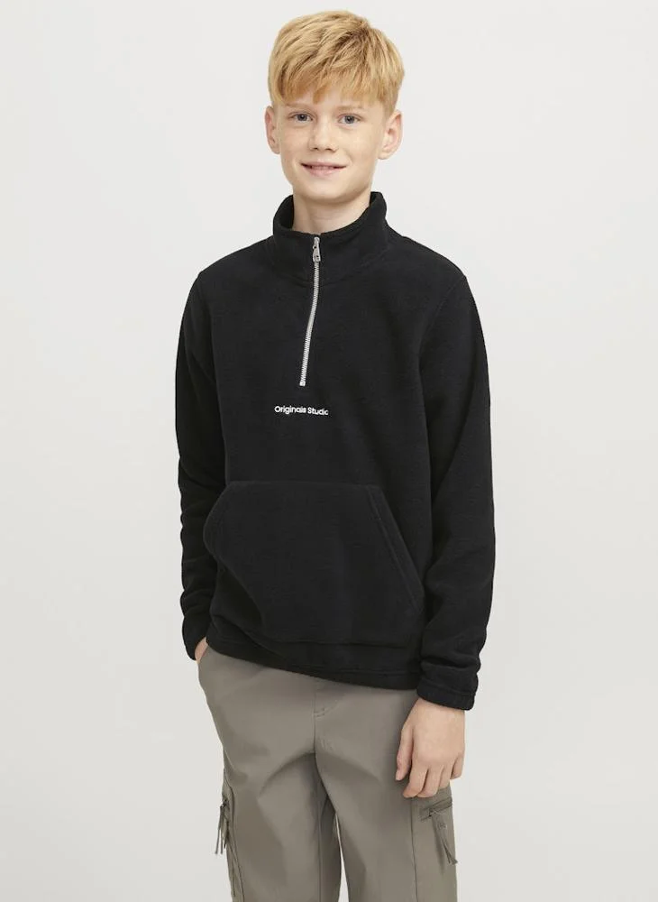 جاك وجونز جونيور Kids Jorvesterbro Fleece Quarter Half Zip Sweatshirt