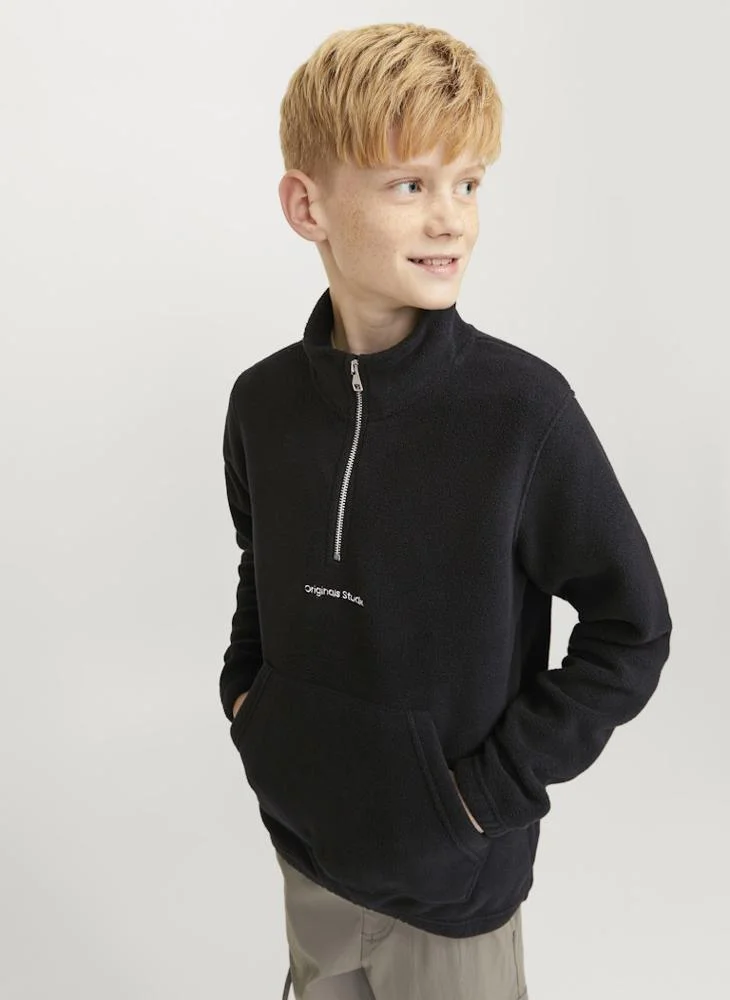 Jack & Jones Junior Kids Jorvesterbro Fleece Quarter Half Zip Sweatshirt
