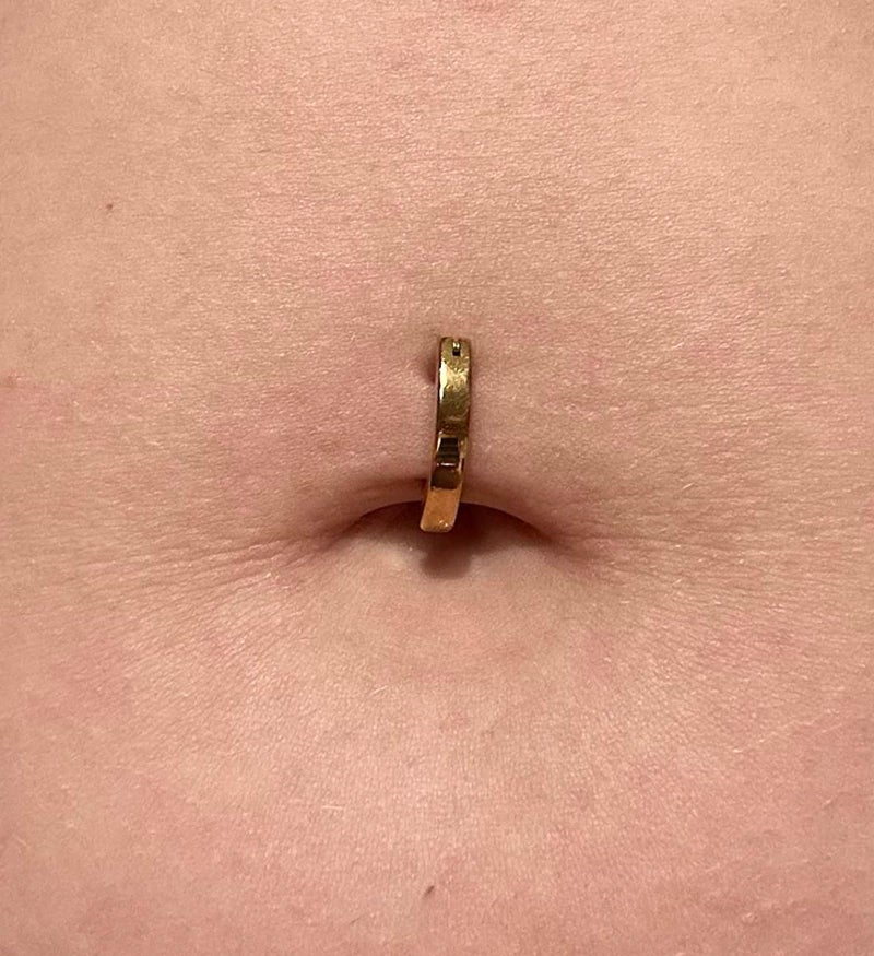 QWALIT Gold Belly Button Ring Dangle Belly Ring Clicker Belly Button Rings Hoop Surgical Steel Belly Button Piercing Belly Button Ring Hoop Hinged Belly Rings for Women - Image 3