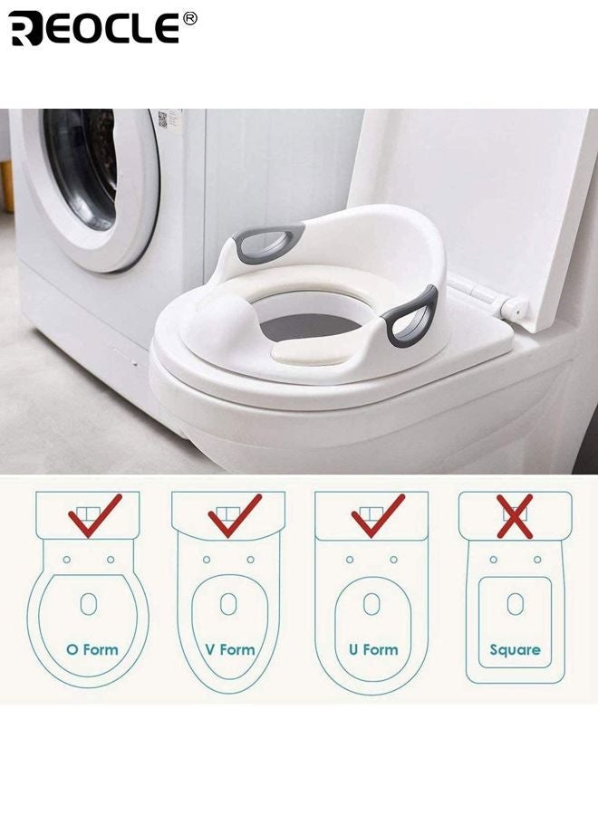 REOCLE Kid's Training Toilet Seat for Kids Toilet Trainer Ring with Handle and Backrest Fits Round and Oval Toilets for Home Use for Toddlers Boys and Girls - Image 4