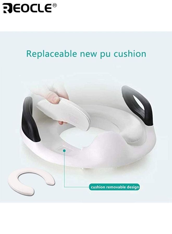 REOCLE Kid's Training Toilet Seat for Kids Toilet Trainer Ring with Handle and Backrest Fits Round and Oval Toilets for Home Use for Toddlers Boys and Girls - Image 3