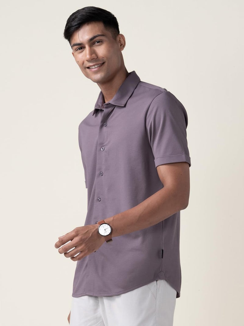 DAMENSCH Constant Cotton Thermoregulating Pique Half Shirt-Plush Mauve-S - Image 4