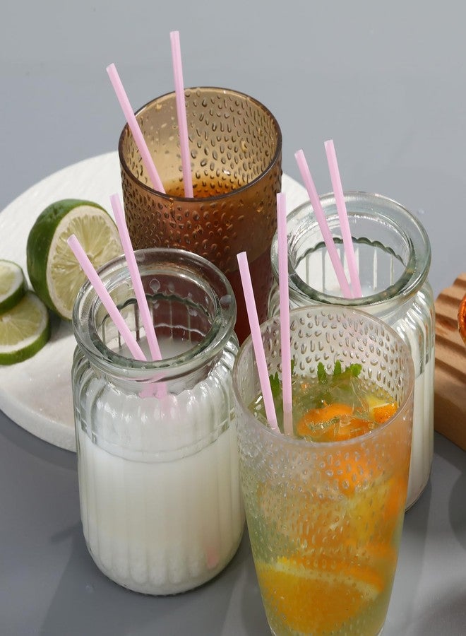 YAOSHENG 250-500 disposable black eco-friendly straws, suitable for party supplies, brides, birthdays, mixed drinks, weddings, restaurants, and catering services (250, pink（0.15in*5.11in）) - Image 3