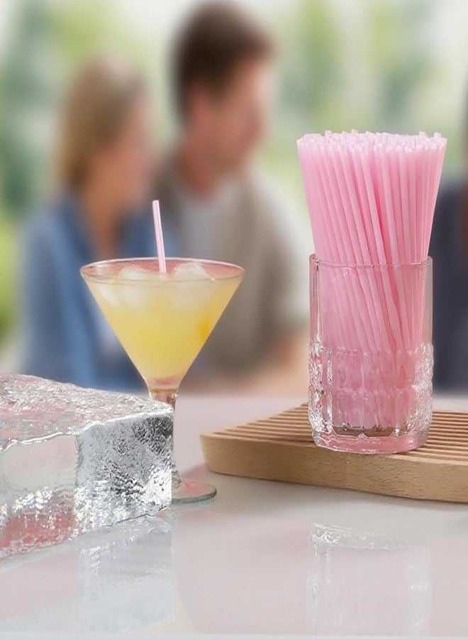 YAOSHENG 250-500 disposable black eco-friendly straws, suitable for party supplies, brides, birthdays, mixed drinks, weddings, restaurants, and catering services (250, pink（0.15in*5.11in）) - Image 4