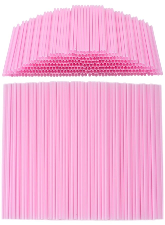 YAOSHENG 250-500 disposable black eco-friendly straws, suitable for party supplies, brides, birthdays, mixed drinks, weddings, restaurants, and catering services (250, pink（0.15in*5.11in）) - Image 1