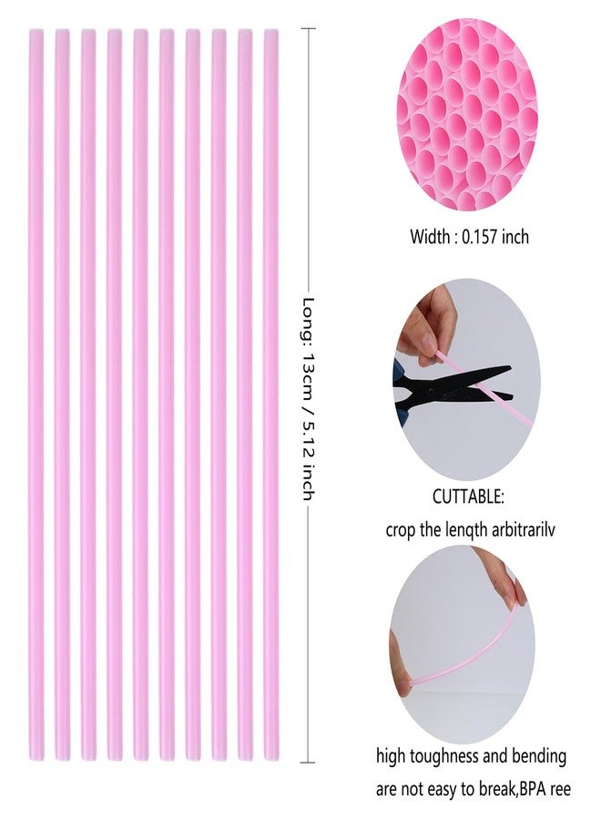 YAOSHENG 250-500 disposable black eco-friendly straws, suitable for party supplies, brides, birthdays, mixed drinks, weddings, restaurants, and catering services (250, pink（0.15in*5.11in）) - Image 2