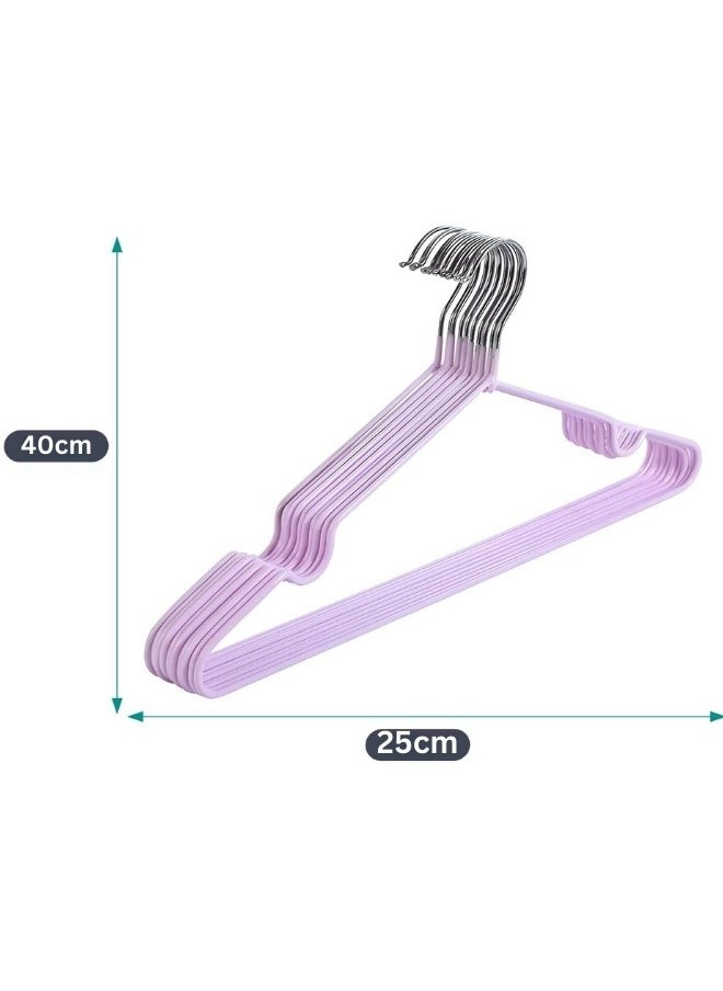 FALMER 20 Pieces Stainless Steel Silicone Coated Clothes Hangers, Durable Non-Slip Rust-Resistant Clothes Hangers for Shirts, Dresses, Blouses, Coats, Jackets (Purple)  - Image 3