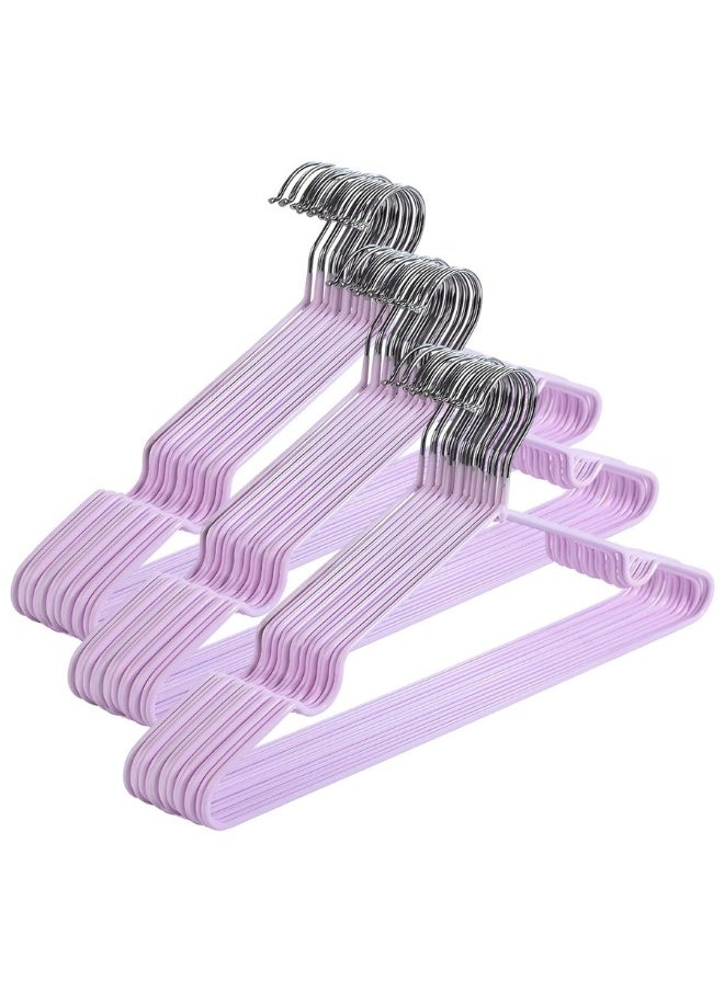 FALMER 20 Pieces Stainless Steel Silicone Coated Clothes Hangers, Durable Non-Slip Rust-Resistant Clothes Hangers for Shirts, Dresses, Blouses, Coats, Jackets (Purple)  - Image 2
