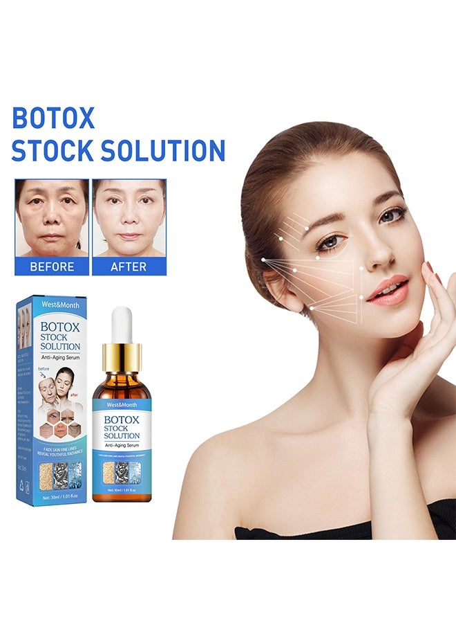 West&Month Stock Solution Anti-Aging Serum,Botox Facial Serum for Women,Vitamin C Serum & Collagen Face Serum for Reducing Fine Lines & Wrinkles,Nourishing and Plump Skin 30ml - Image 2