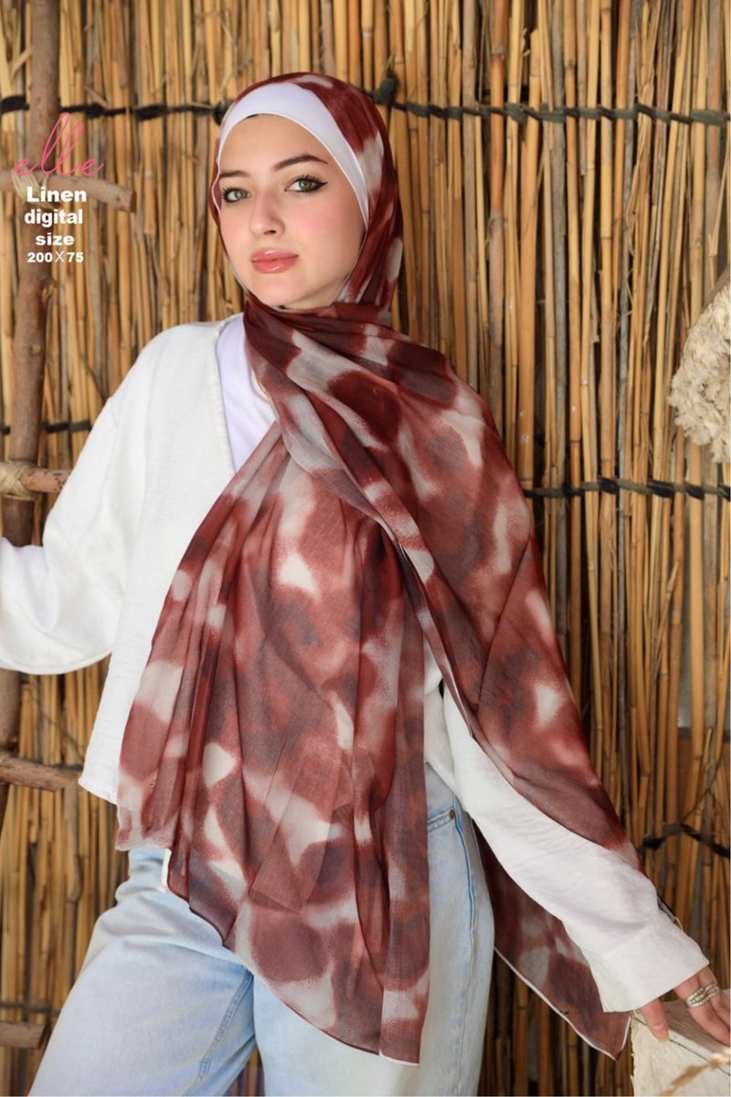 Luxury Linen Islamic Hijab Scarf for Women– Elegant Design for Daily Wear & Special Occasions – Size 200 × 75 cm