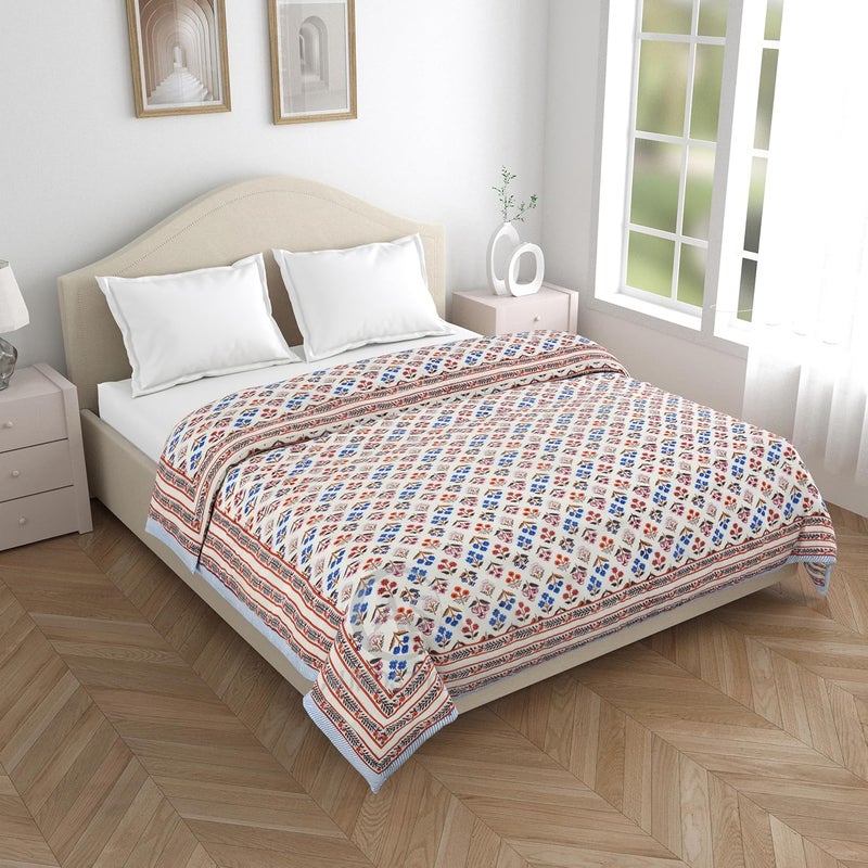 WORLDNEX 400 TC Pure Cotton Double Bed Soft Jaipuri AC QuiltRazaiRajai Floral PrintJaipuri razai Double Bed for Winter Printed Double_2 - Image 1