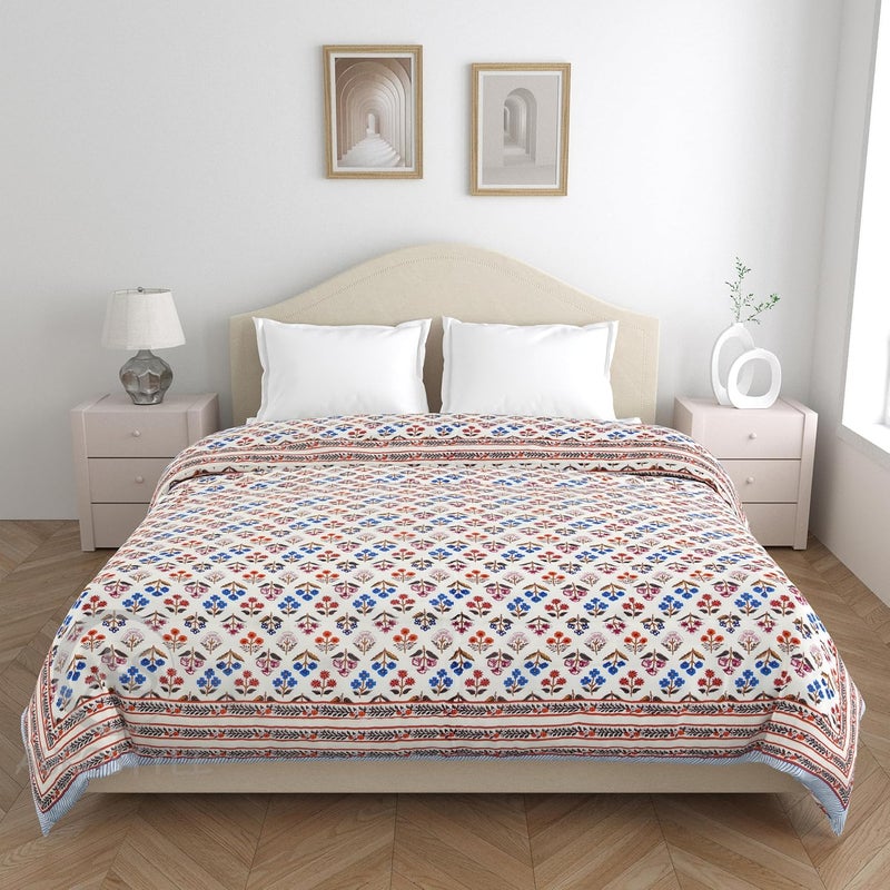 WORLDNEX 400 TC Pure Cotton Double Bed Soft Jaipuri AC QuiltRazaiRajai Floral PrintJaipuri razai Double Bed for Winter Printed Double_2 - Image 2