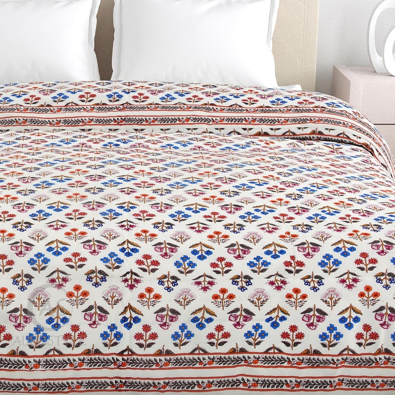 WORLDNEX 400 TC Pure Cotton Double Bed Soft Jaipuri AC QuiltRazaiRajai Floral PrintJaipuri razai Double Bed for Winter Printed Double_2 - Image 3