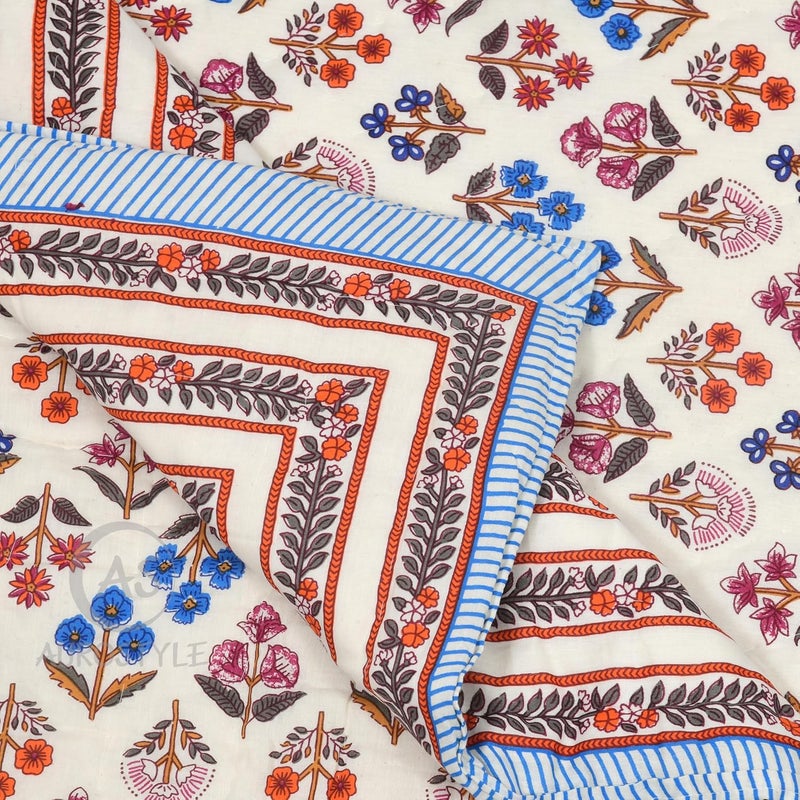 WORLDNEX 400 TC Pure Cotton Double Bed Soft Jaipuri AC QuiltRazaiRajai Floral PrintJaipuri razai Double Bed for Winter Printed Double_2 - Image 4