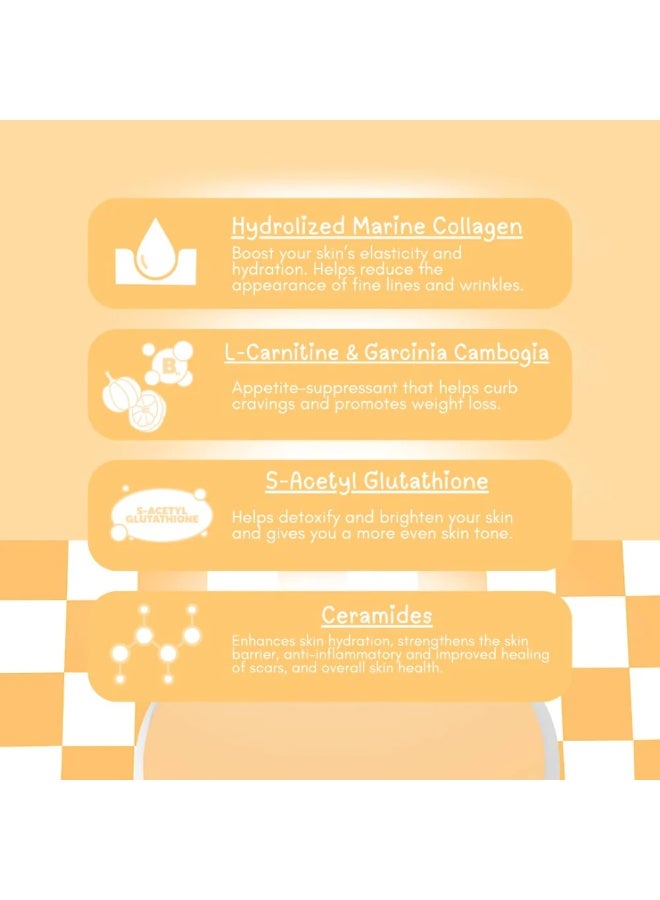 Dear Face Beauty Milk Melon Collagen Drink – 50,000mg Marine Collagen + Glutathione + Ceramides – 10 Sachets x 18g - Image 3