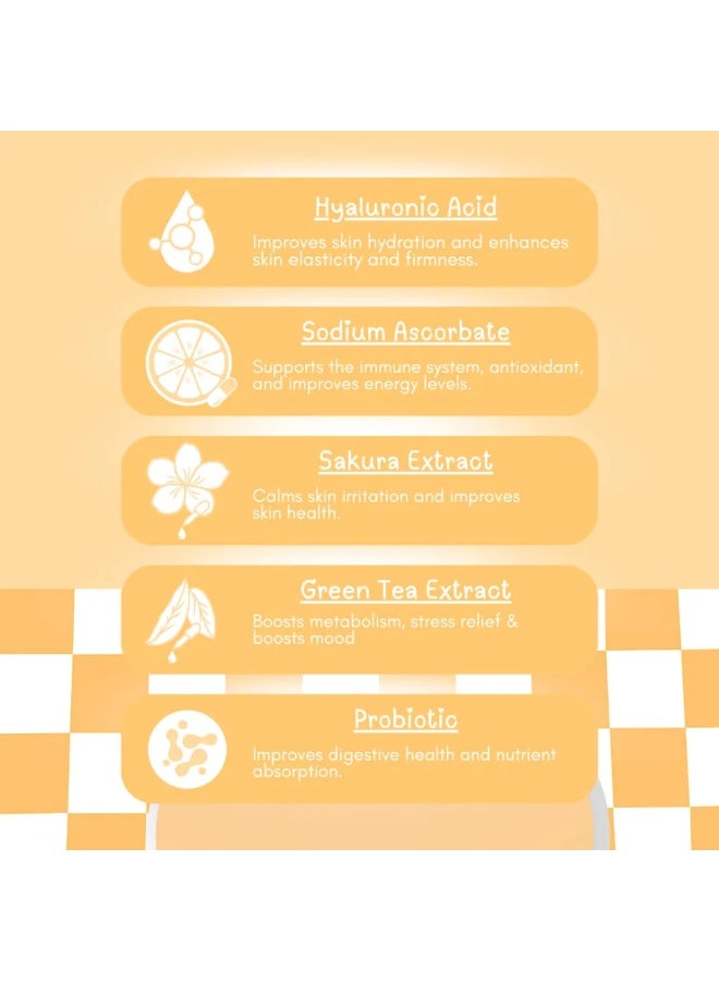 Dear Face Beauty Milk Melon Collagen Drink – 50,000mg Marine Collagen + Glutathione + Ceramides – 10 Sachets x 18g - Image 4