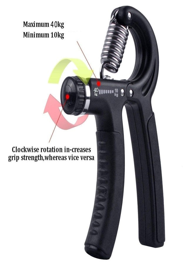 COOL INDIANS Hand Gripper Adjustable with Built-in Repetition + Heavy Resistance Exercise Tube with Handles - Strength Training Combo for Arm, Chest, Back, Shoulders & Grip Strength - Home Gym Kit for Men & Women (Black) - Image 5