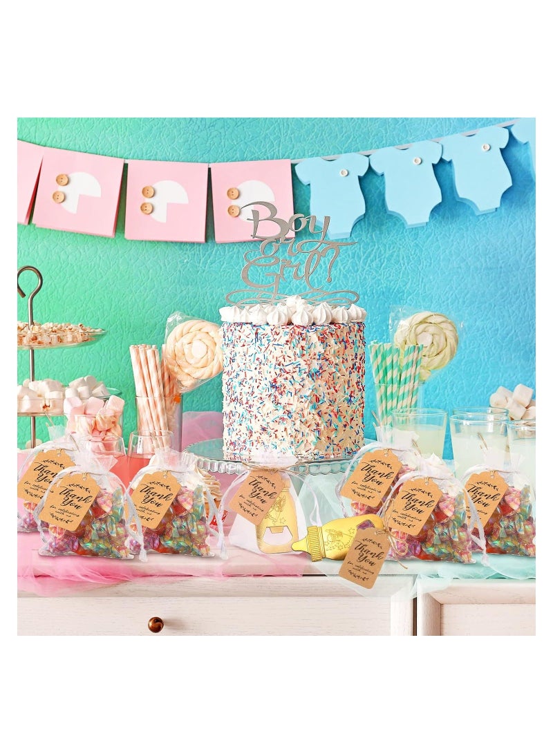 Y&D 15 Pcs Baby Bottle Opener, Shower Favors, Cute Gold Shaped Opener with Organza Bags Thank You Tags, Return Gifts Party Souvenir - Image 5