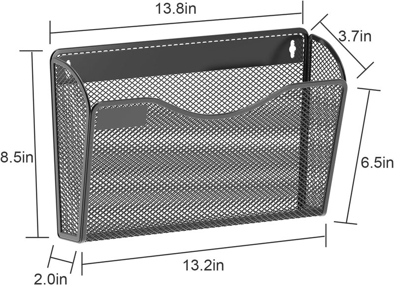 Samstar 6 Pack Mesh Wall Mounted File Holder Metal Wall File Pocket Mail Organizer for Office/Home(with Label Panel) - Image 4