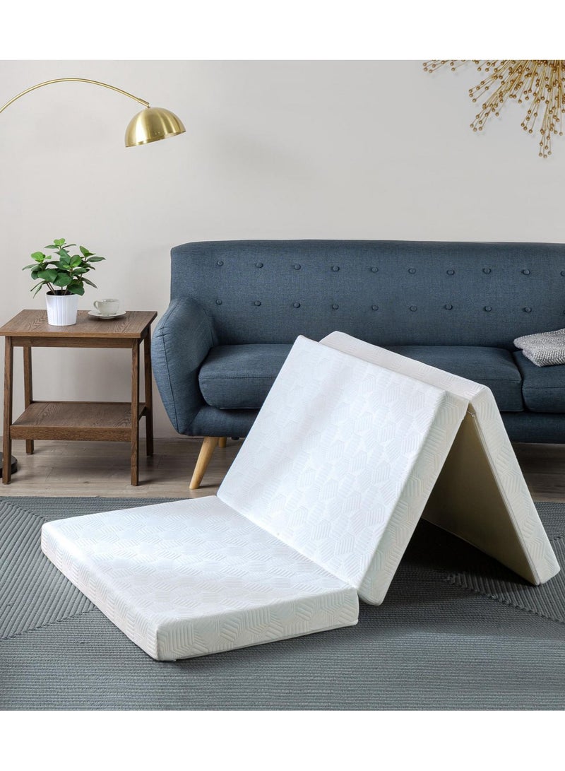 COMFY FOLDING SEMI MEDICATED PORTABLE MATTRESS WHITE SINGLE 46 - Image 2