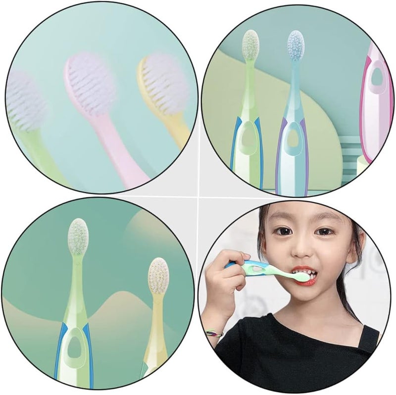PartyKindom 4pcs Toddler Toothbrush Set Soft Bristles for Teething Gum Care Slip Resistant Handle Travel Boy Girl - Image 5