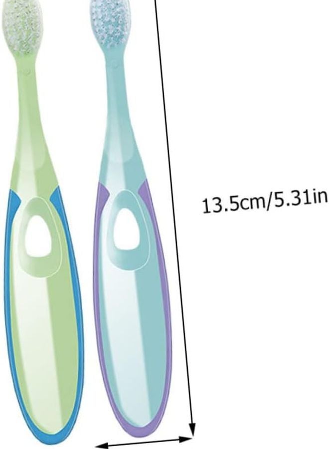 PartyKindom 4pcs Toddler Toothbrush Set Soft Bristles for Teething Gum Care Slip Resistant Handle Travel Boy Girl - Image 3