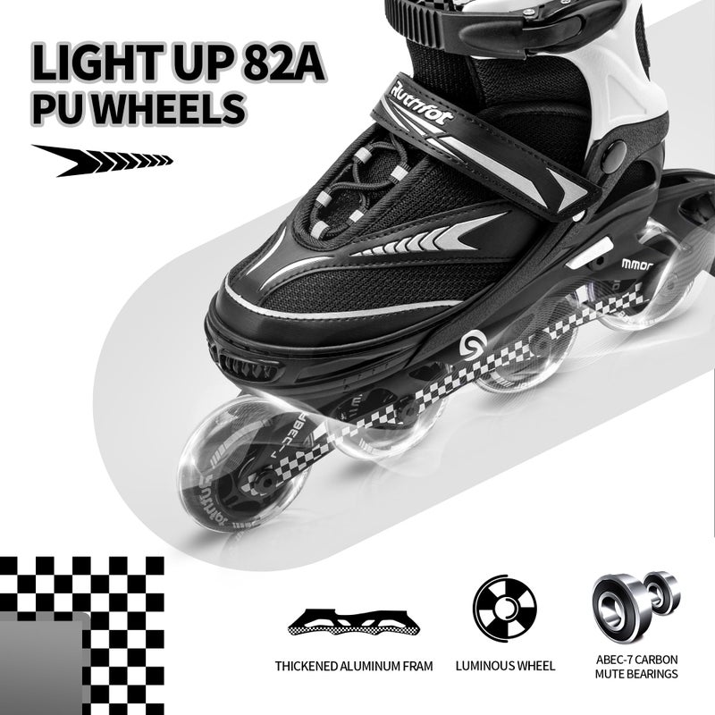 Ruthfot Adjustable Inline Skates for Boys and Girls with Full Light Up Wheels, Outdoor Rollerskates for Kids and Women - Image 3