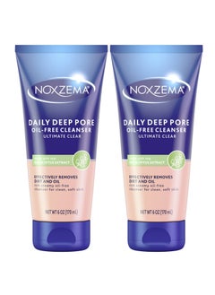 Noxzema Noxzema Ultimate Clear Daily Deep Pore Oil-Free Cleanser for Soft, Smooth Skin - Noxzema Daily Face Wash for Women and Men, Noxzema Facial Cleanser for Acne Prone Skin, 6 Oz Ea (Pack of 2)  - Image 1