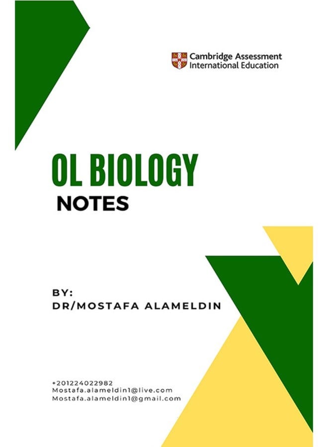 (Hard Copy) IG-Cambridge Biology O.L Notes Dr. Mostafa Alm Eldin 2024